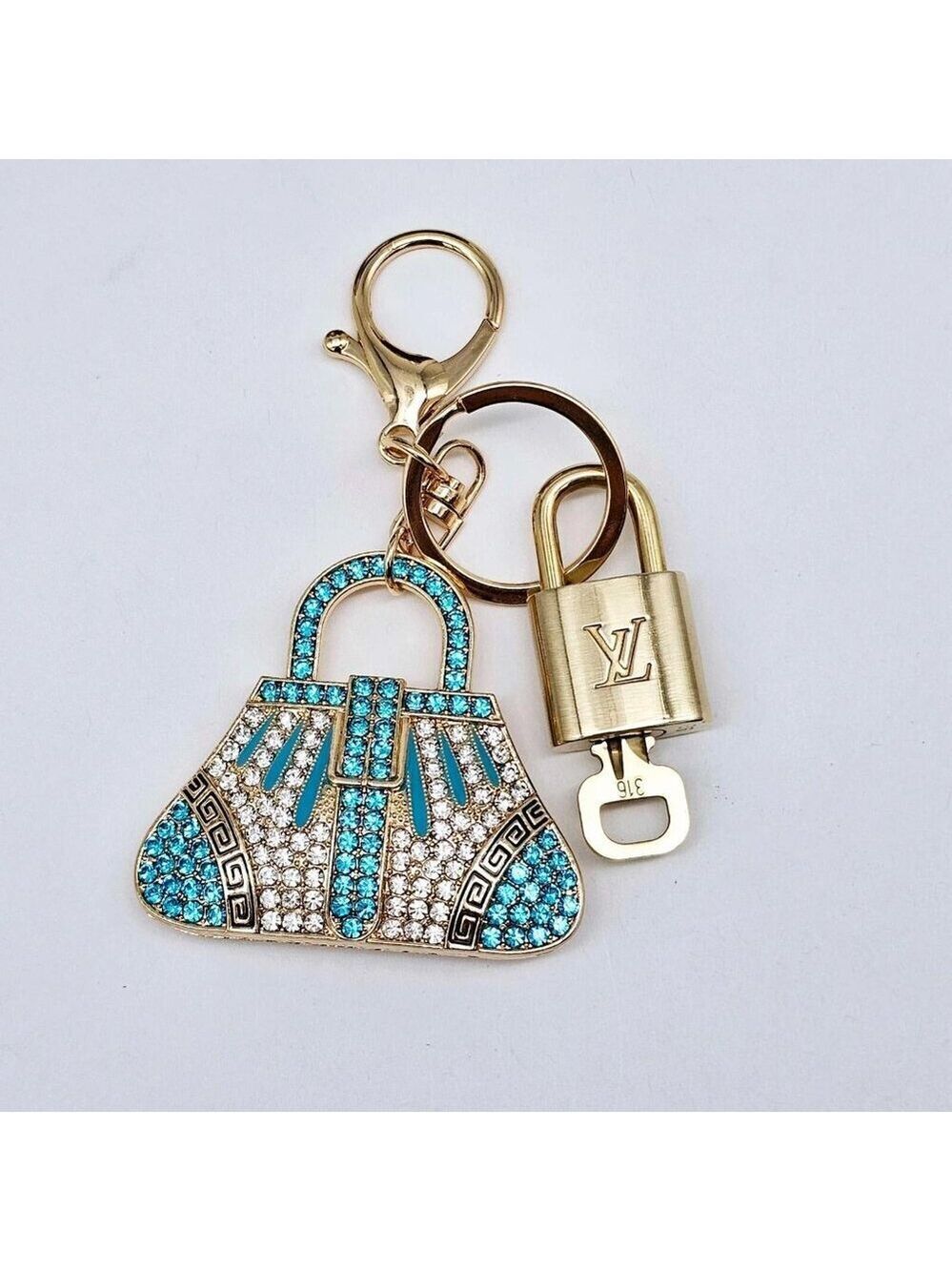 Authentic Louis Vuitton Lock & Key with unbranded Bag Keycharm, Keychain